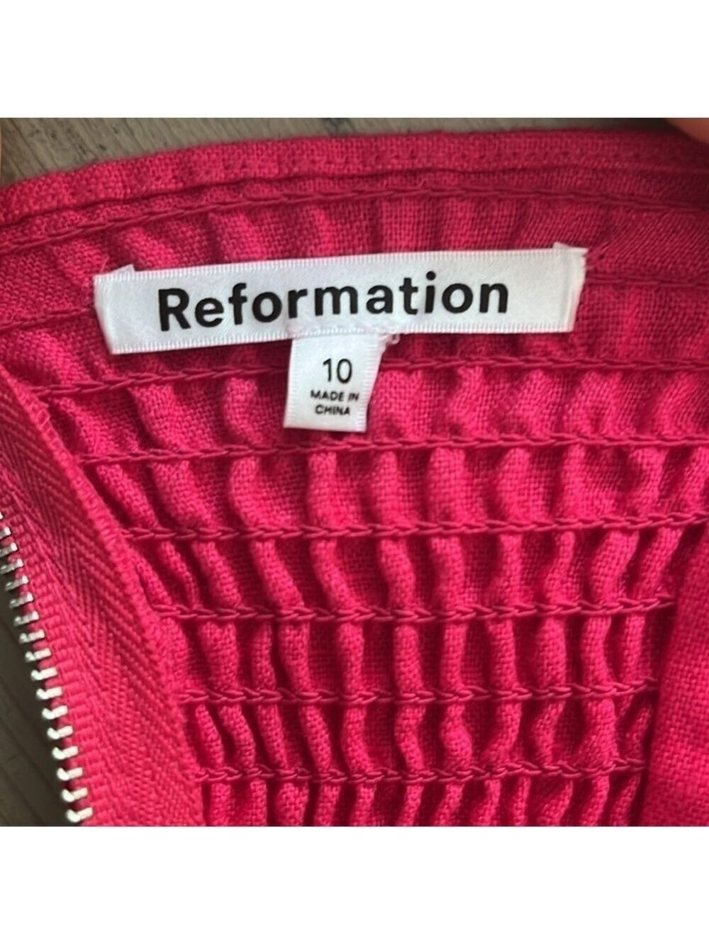 Reformation Orzo Pink Linen Crop Top in Corvette size 10 12 - Picture 5 of 9